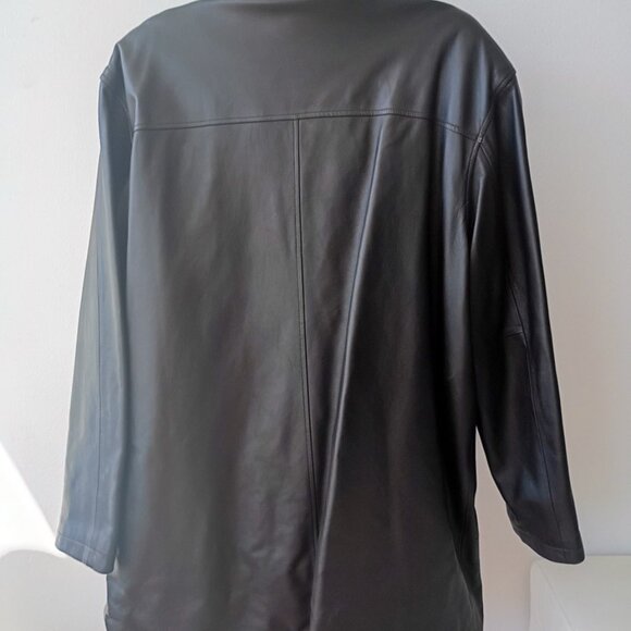 Moschino 100% Genuine Black Leather Jacket – Size Men's XL | Designer Outerwear - Picture 2 of 7